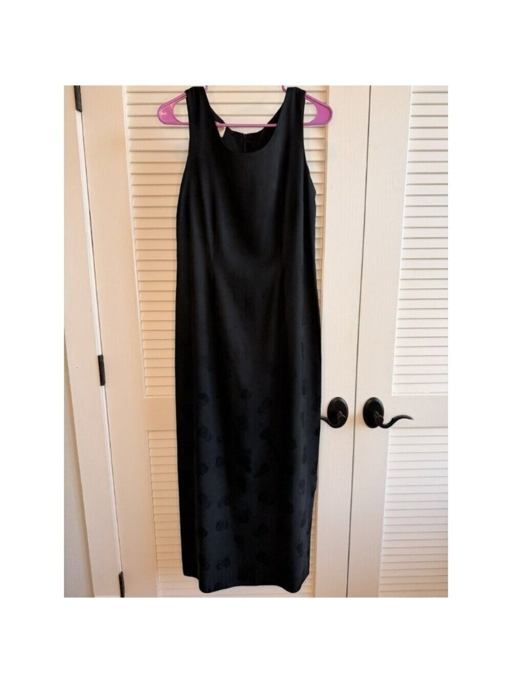 Hilo Hattie Black Sleeveless Midi Dress Hawaii Resort Cruise Vacation Size 6